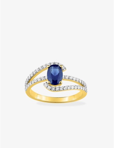 Bague plaqué or oxyde de...