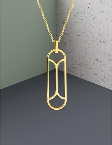 Collier graphique Plaqué or