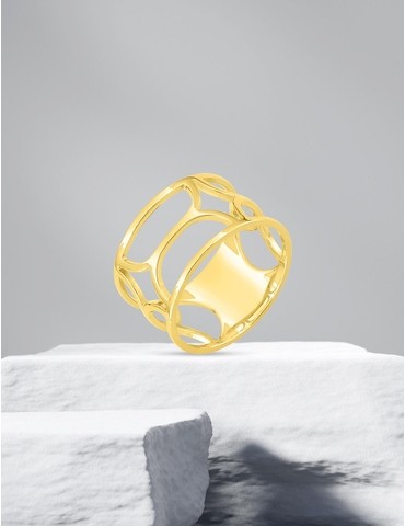 Bague graphique Plaqué or