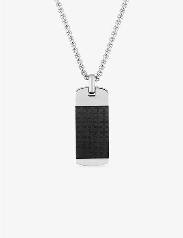 Collier homme acier plaque...