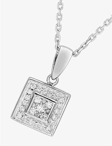 Collier carré or blanc 750‰...