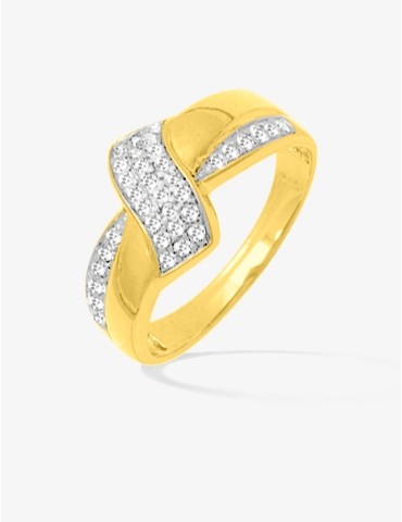 Bague fantaisie plaqué or,...