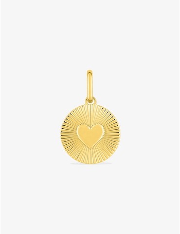 Pendentif jeton cœur plaqué or