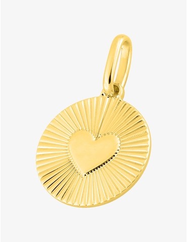 Pendentif jeton cœur plaqué or