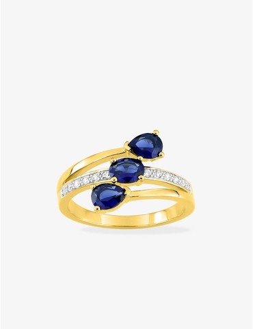 Bague plaqué or, rhodium et...
