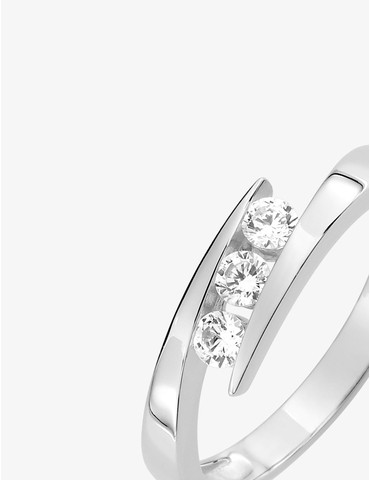 Bague fantaisie or blanc...