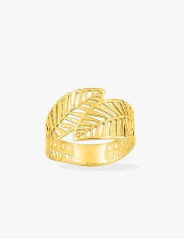 Bague feuilles or jaune 375‰