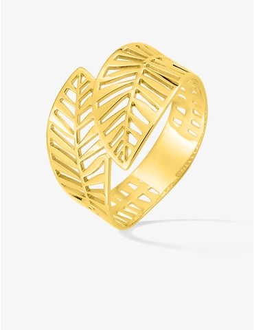 Bague feuilles or jaune 375‰
