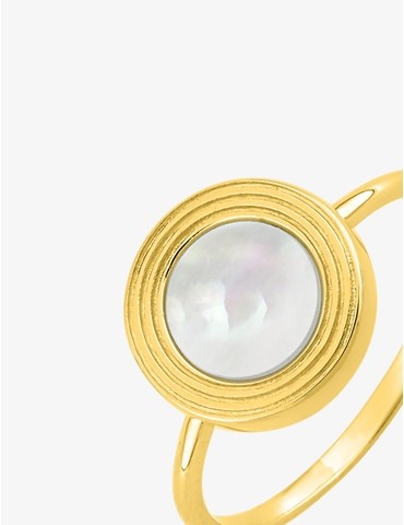 Bague nacre plaqué or