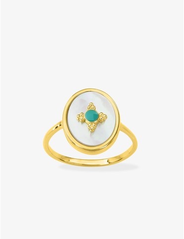 Bague plaqué or, ovale...