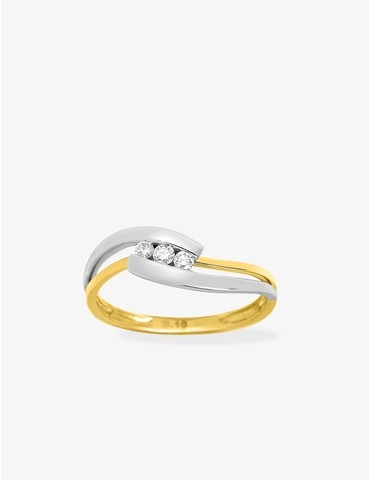 Bague trilogie bicolore or...
