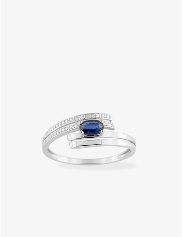 Bague solitaire accompagné...