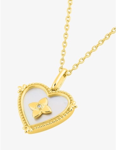 Collier cœur plaqué or,...