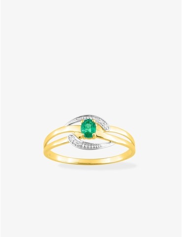 Bague solitaire accompagné...