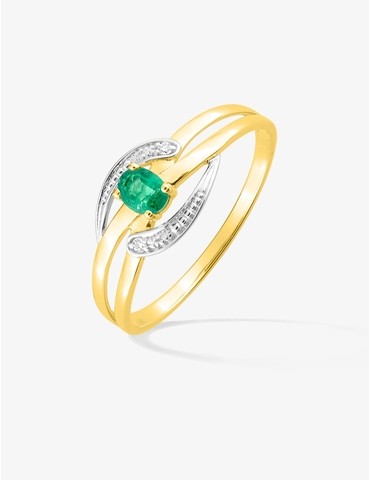 Bague solitaire accompagné...