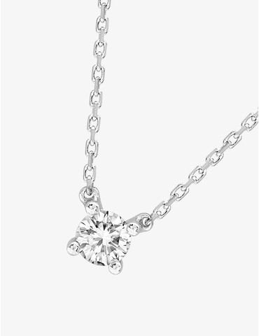 Collier solitaire or blanc...