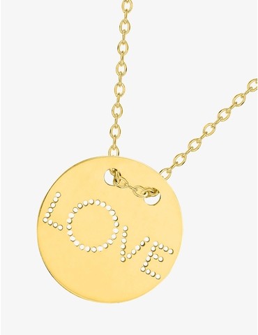 Collier jeton LOVE plaqué or