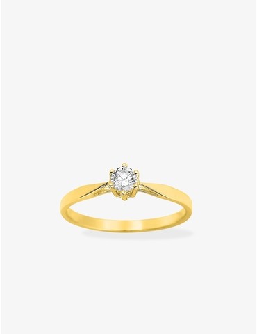 Solitaire or jaune 750‰ et...