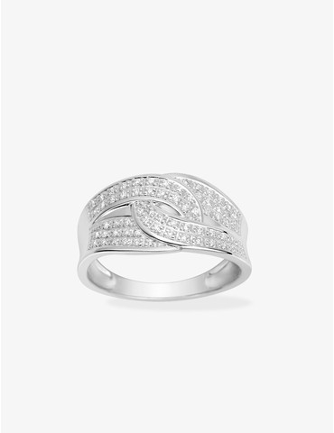Bague boucles or blanc 750‰...