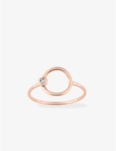 Bague cercle or rose 750‰...
