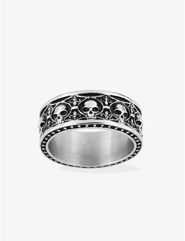 Bague têtes de mort acier...