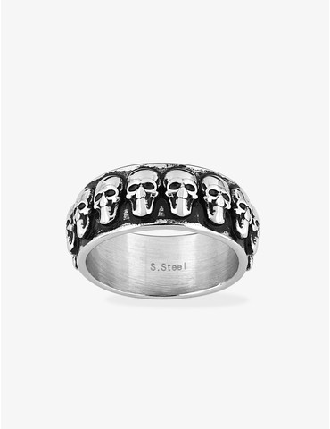 Bague têtes de mort acier...