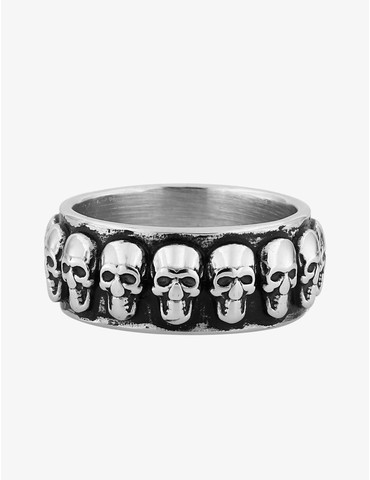 Bague têtes de mort acier...