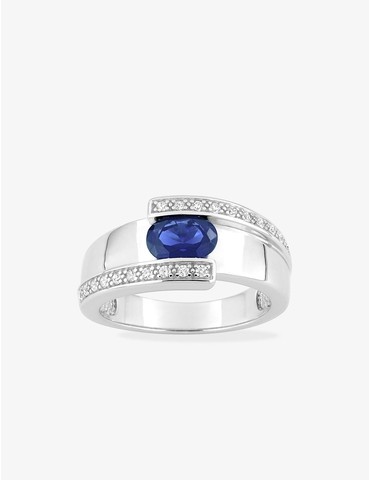 Bague argent 925‰ rhodié et...