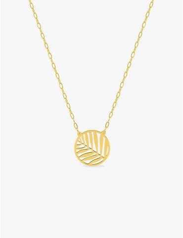 Collier cercle feuille or...