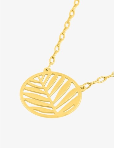 Collier cercle feuille or...
