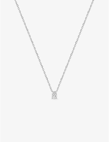 Collier solitaire or blanc...