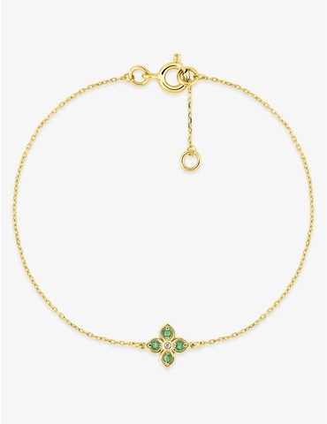 Bracelet fleur en or jaune...