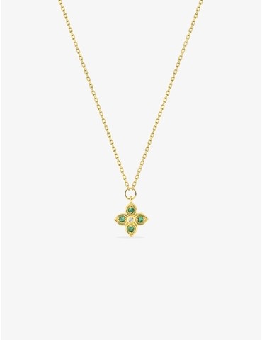 Collier fleur en or jaune...