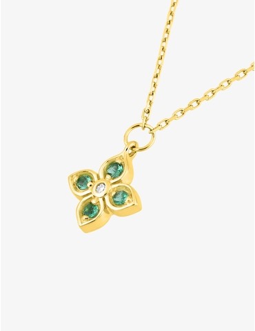 Collier fleur en or jaune...