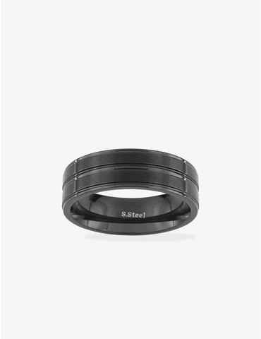 Bague noire en acier