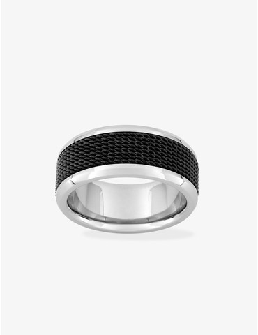 Bague texturée en acier...