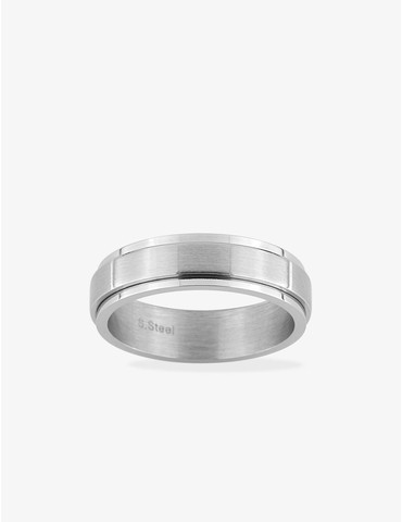 Bague grise en acier 6 mm