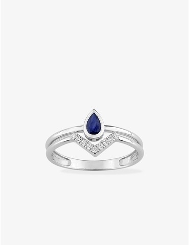 Bague en or blanc 375 ‰...