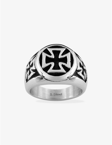 Bague chevalière en acier...