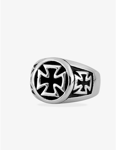 Bague chevalière en acier...