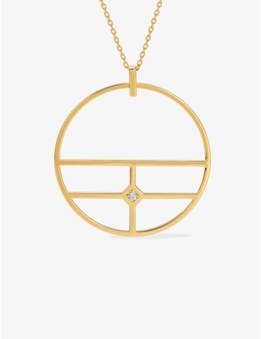 Collier motif cercle plaqué...