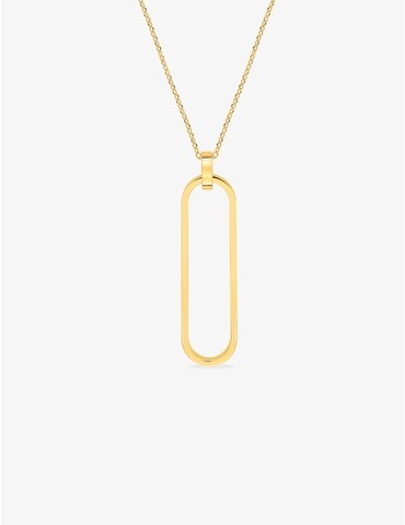 Collier plaqué or motif ovale