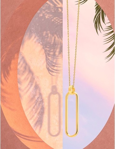 Collier plaqué or motif ovale