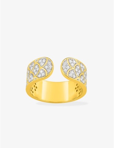 Bague ouverte plaquée or et...