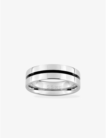 Bague acier gris, bande...