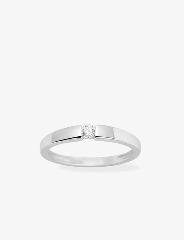 Bague solitaire en or blanc...
