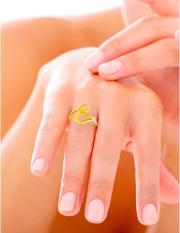 Bague ouverte en plaqué or...
