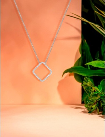Collier motif losange en...