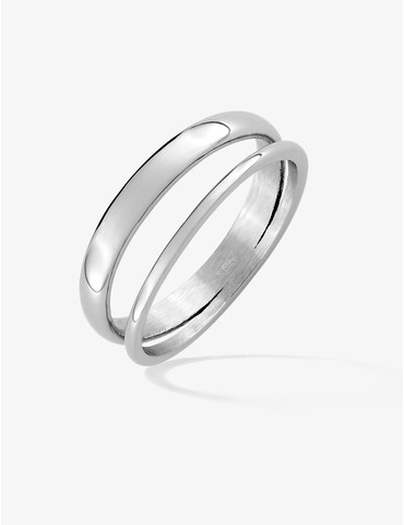 Bague en acier gris pour femme