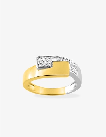 Bague en or jaune et blanc...